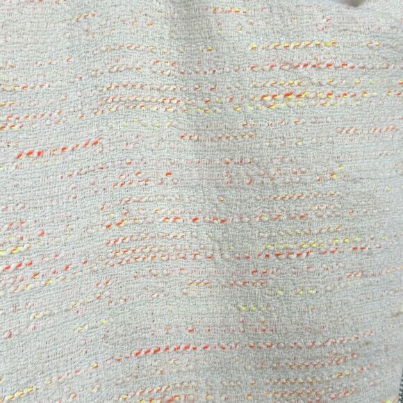 Zara Womens Tweed Moto Jacket Small Ivory Neon Texture Full Zip Blazer Career - Picture 10 of 16